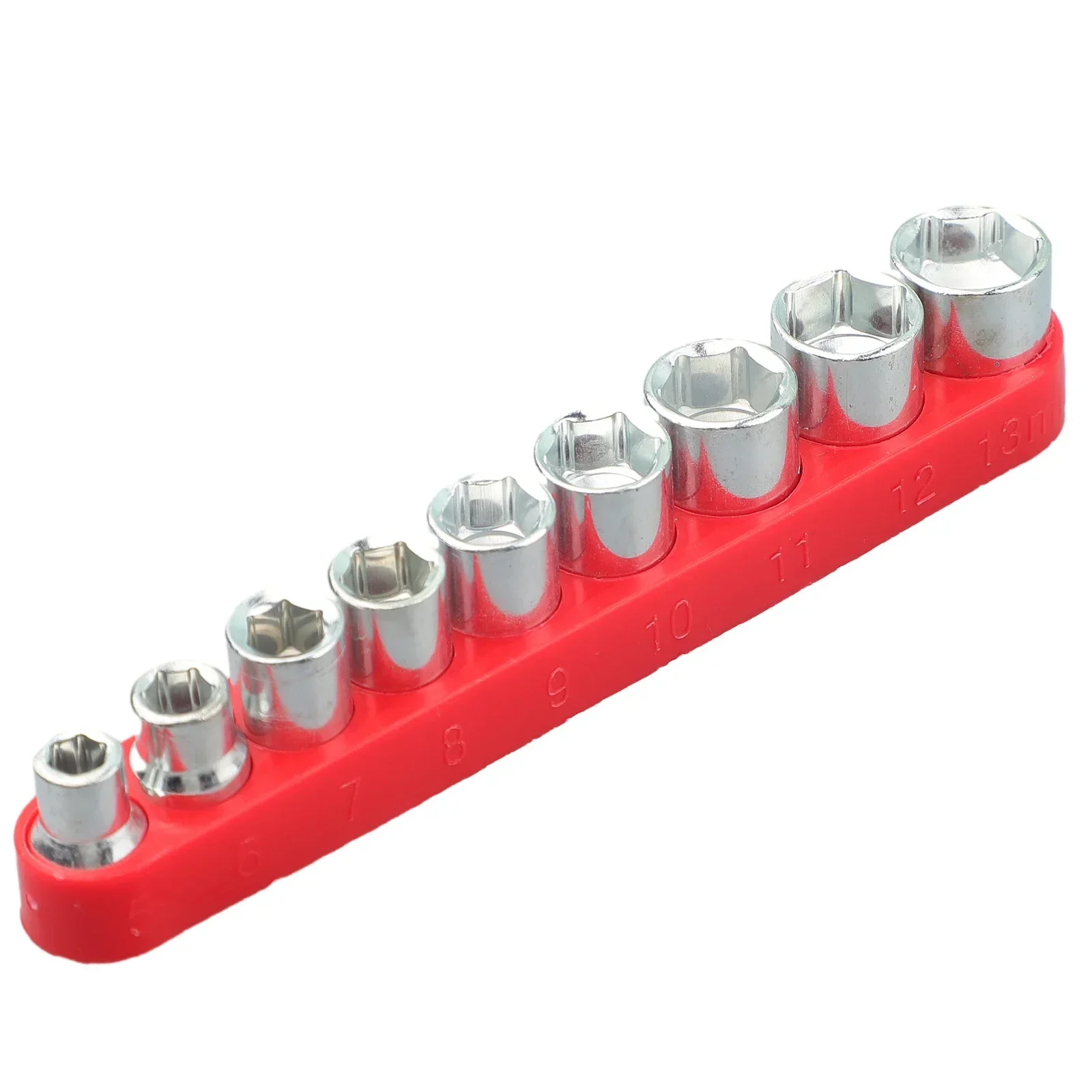 9Pcs 1/4In Drive 5mm-13mm Hex Bits Metric Socket-Wrench Head Sleeve Wrench Adapter Auto Repair Hand Tool Nut Removal-Tools 6