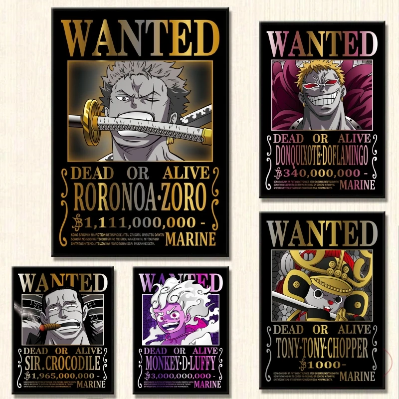 

Японские Классические Аниме One Piece Bounty want Zoro, детские фигурки героев гостиной, подвесные HD-принты, художественные принты, подарки на день рождения