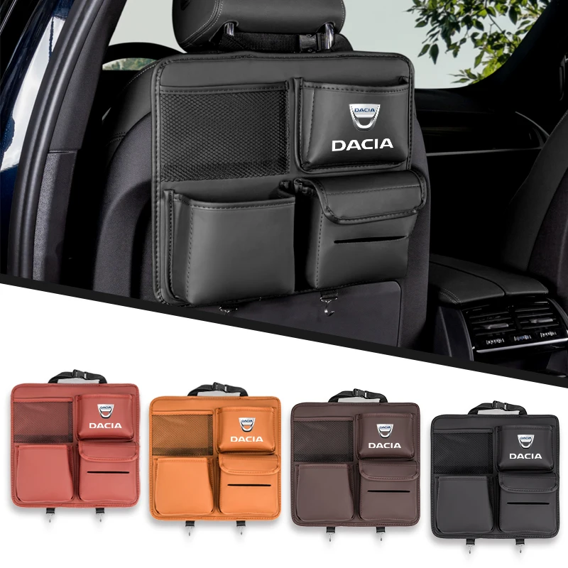 Car Storage Bag Between Two Seats Leather Hanging Storage Car