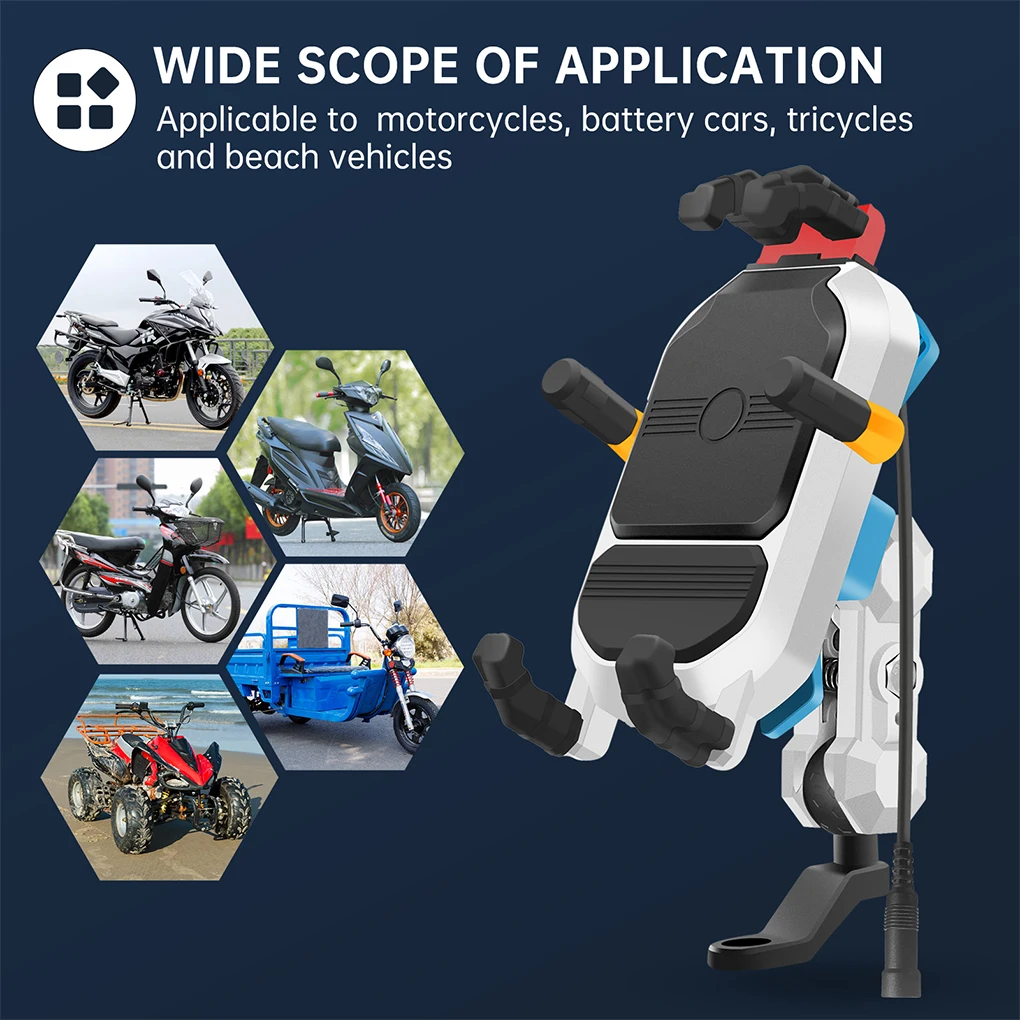 

Подставка для телефона для мотоцикла с беспроводным зарядным устройством эффективная зарядка в любом месте сильная совместимость