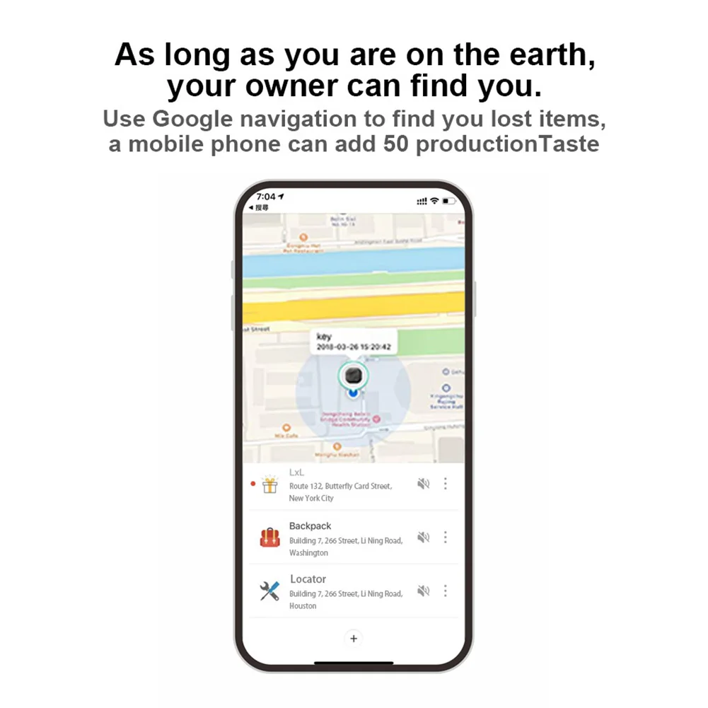 Square/Circle Mini GPS Locator Anti-Lost Tracker Wireless Bluetooth-compatible Alarm Smart Tag Tracking Device For Android IOS