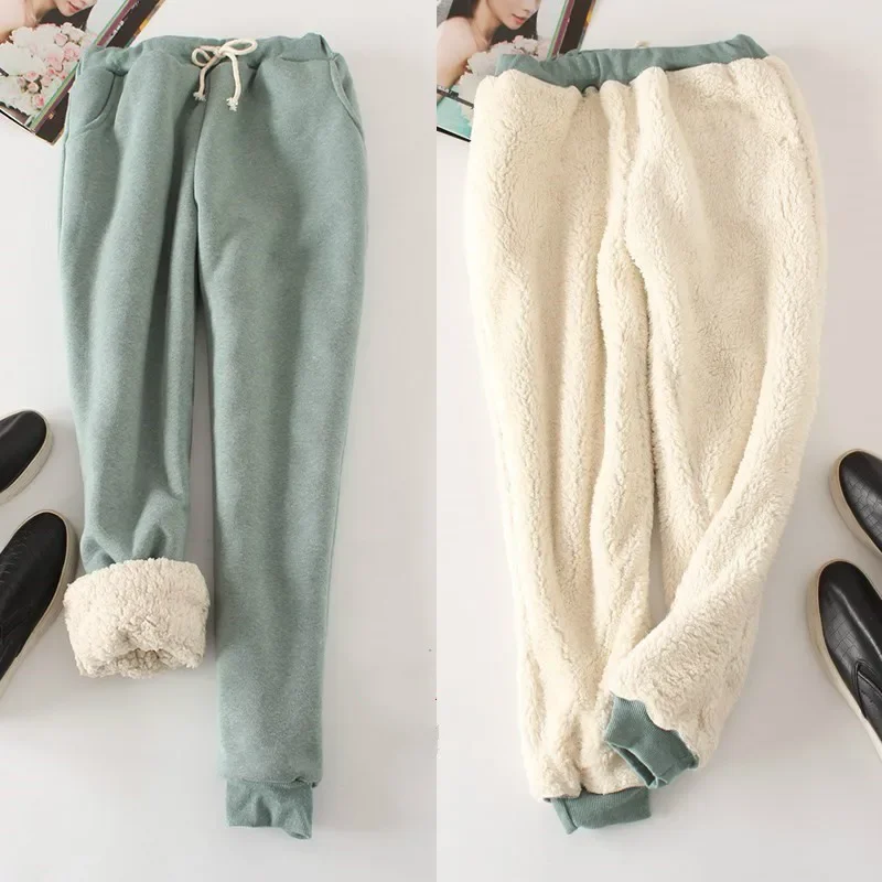 9 Colors Winter Women Casual Solid Thick Warm Loose Cashmere Pants Cotton Harlan Pants Plus Size M-XXL for Daily Office Sport