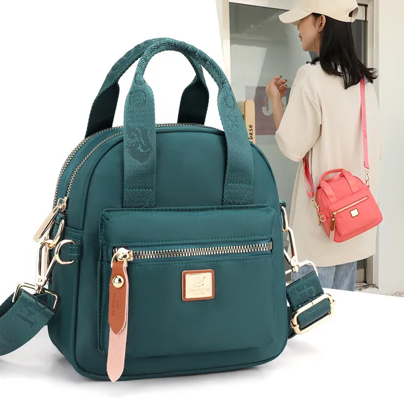 Ladies Large Capacity Nylon Shoulder Bag Fashionable Waterproof Handbag Trendy Crossbody Bag for Outdoor Use Soft Zipper Closure