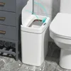 Smart Bathroom Trash Can Automatic Bagging Electronic Trash Can White Touchless Narrow Smart Sensor Garbage Bin Smart Home 15L 1