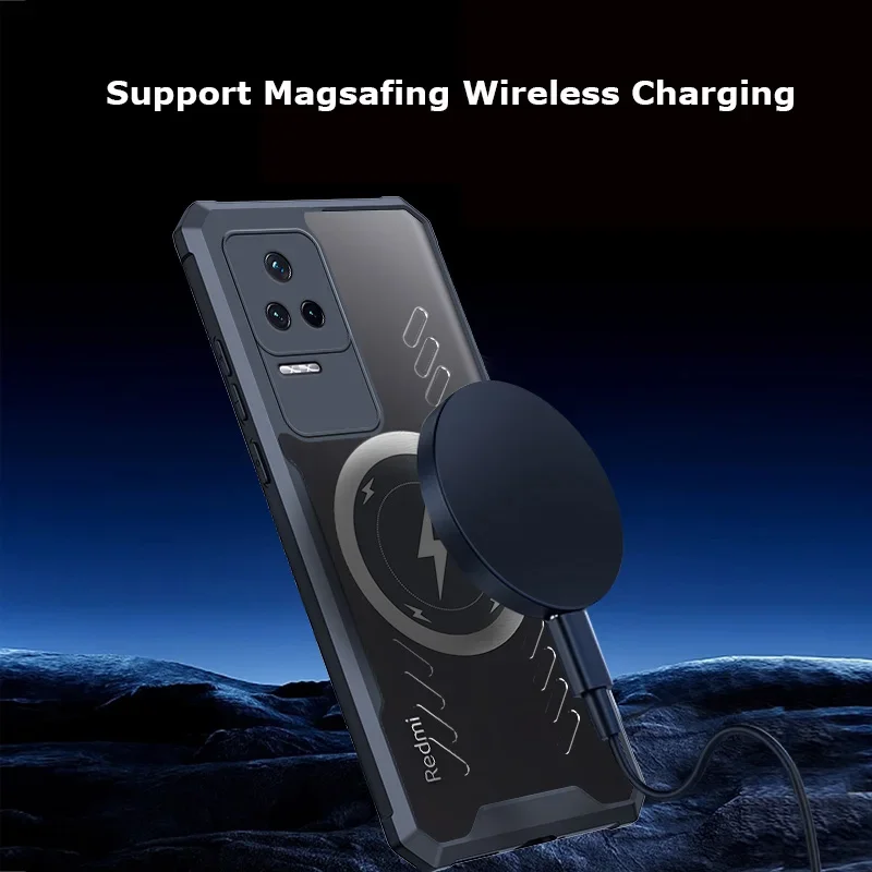 Per Xiaomi Redmi K70 K70E K60 K50 K40S Pro Plus Gaming Ultra Wireless Charging Grafene Dissipazione del calore Custodia Trasparente Guscio_voghion.com
