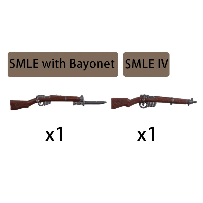 WW2 Military Accessories Wood Grain Building Blocks Set with Soldier Weapon Parts and Mini Bricks Toys