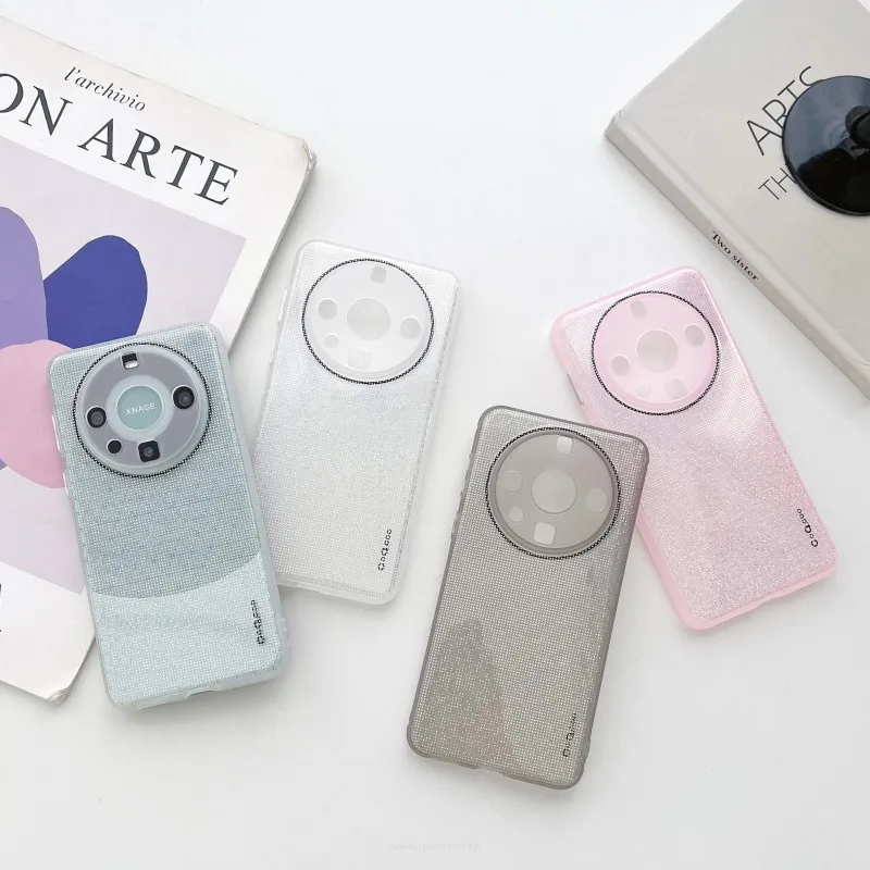 Custodia Per Telefono Trasparente Con Fiore Glitterato Carino Per Huawei Mate 60 Pro Plus Mate60 Pro + Cover Morbida Silm Bling Star