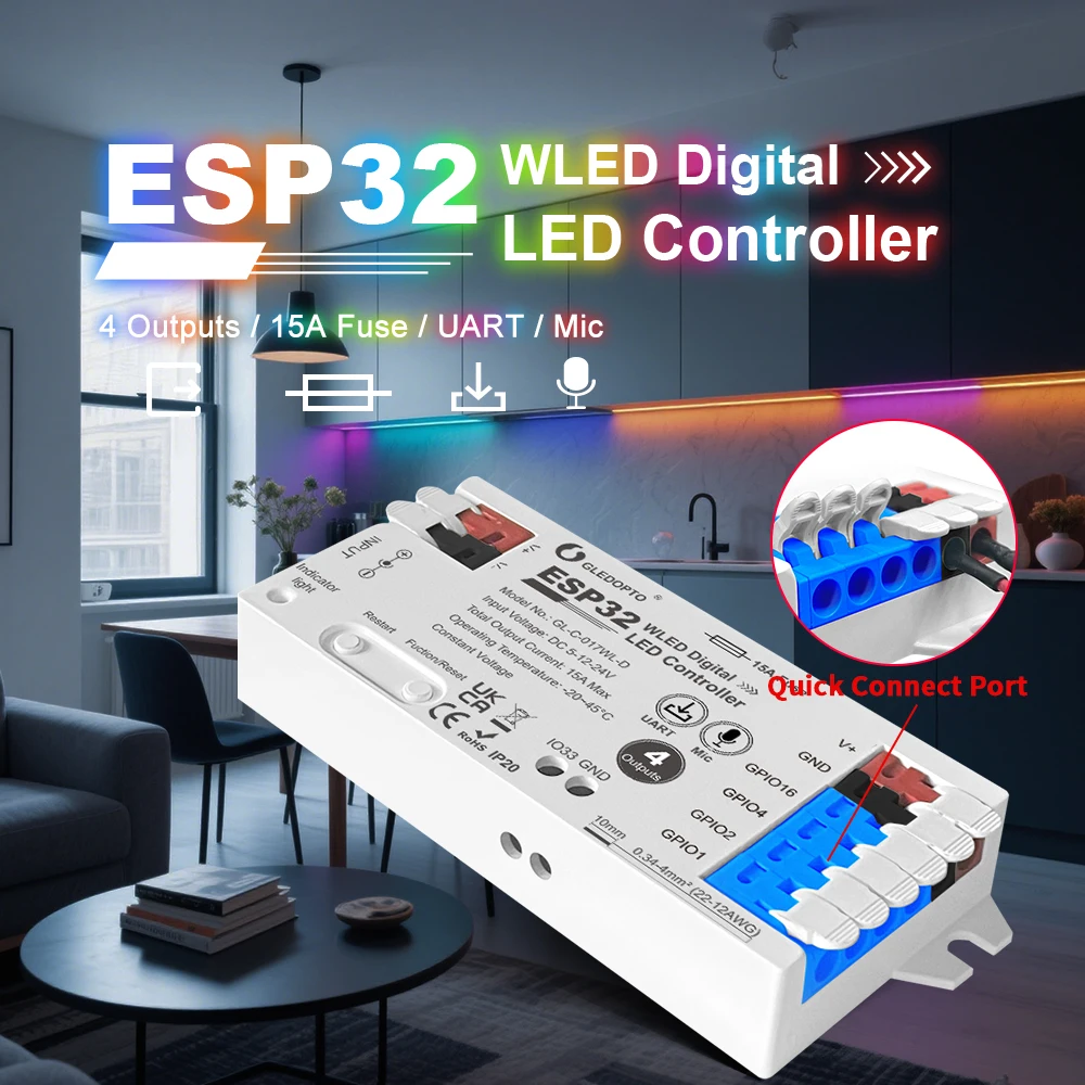 Controller ไฟ LED 4 ช่อง ควบคุมด้วยเสียง