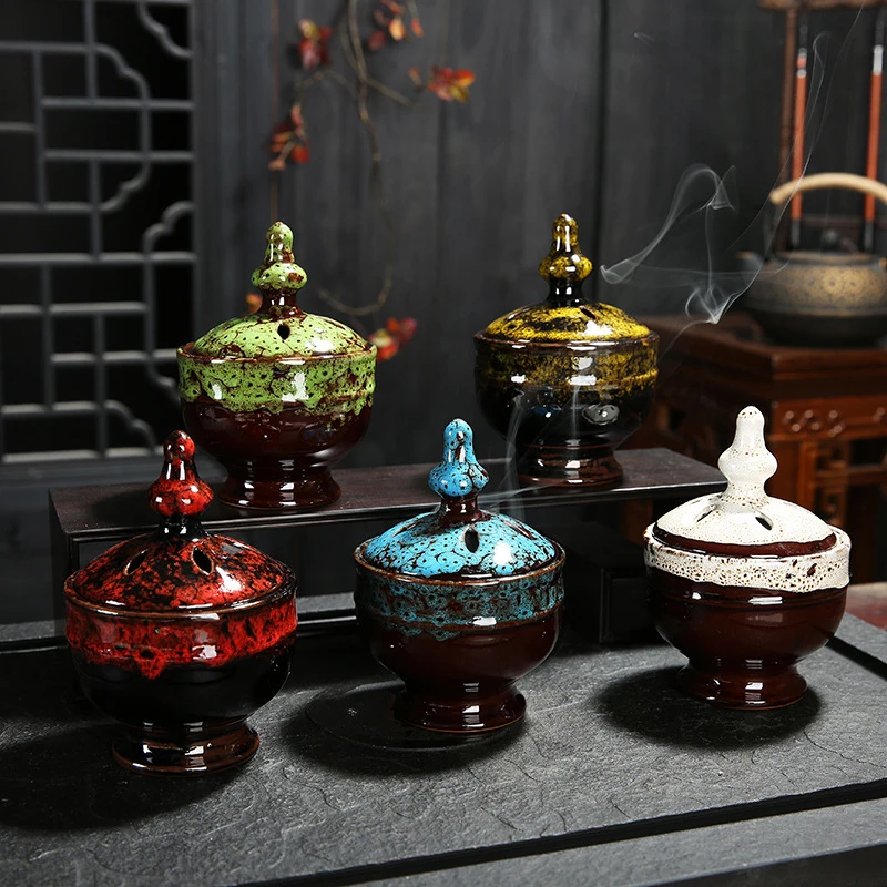 

1pc Exquisite Ceramic Incense Burner Arabic Incense Burner Household Items Simple Classical Elegant Friend Birthday Gift