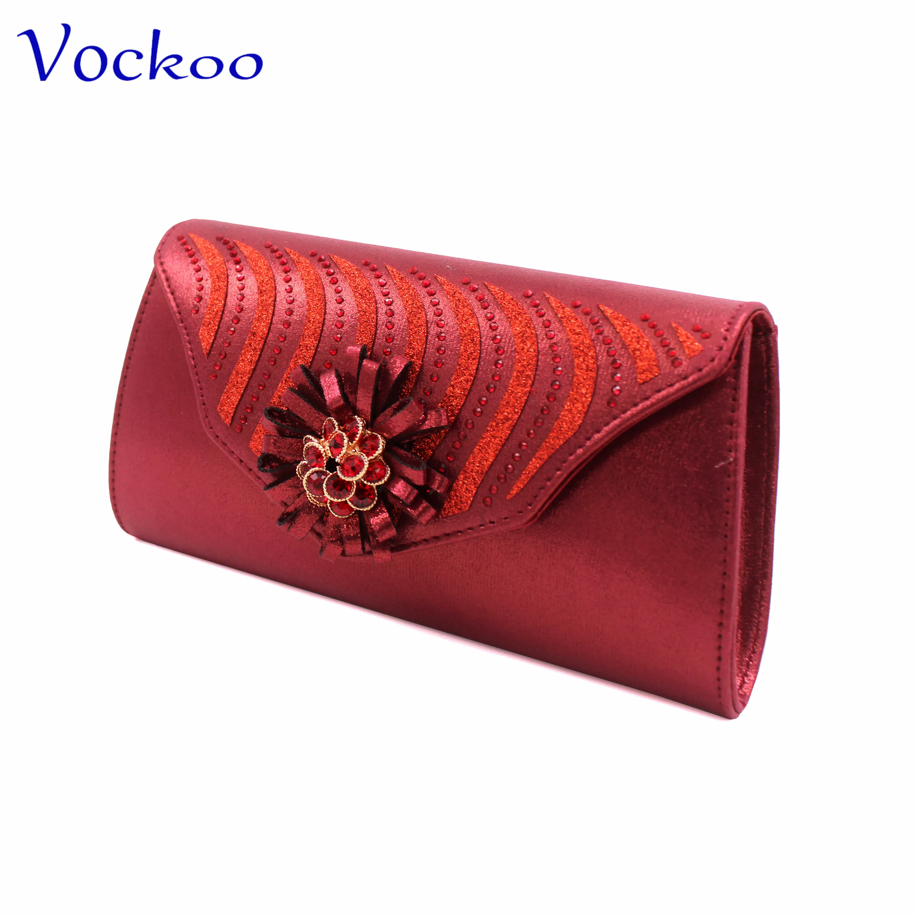 Fashion New Design African Elegant Ladies Shoes Matching Bag Set in Wine Color Slingbacks Peep Toe Low Heels for Wedding