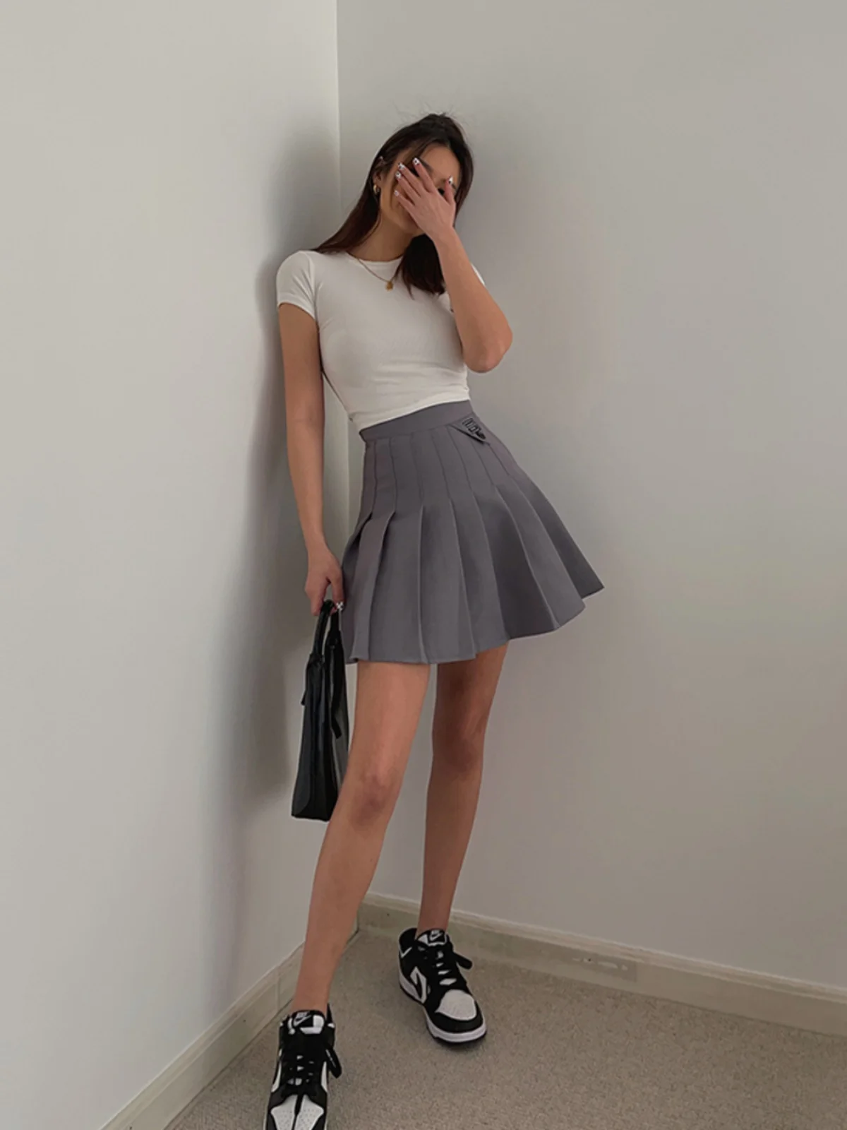 

Summer British Academy Style Suit Pleated Skirt