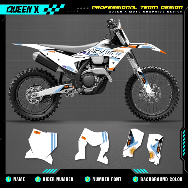 

QUEEN X MOTOR Custom Team Graphics Decals Stickers Kit For KTM 2023 2024 2025 SX SXF, 2024 2025 2026 EXC XC-W EXC-F 15