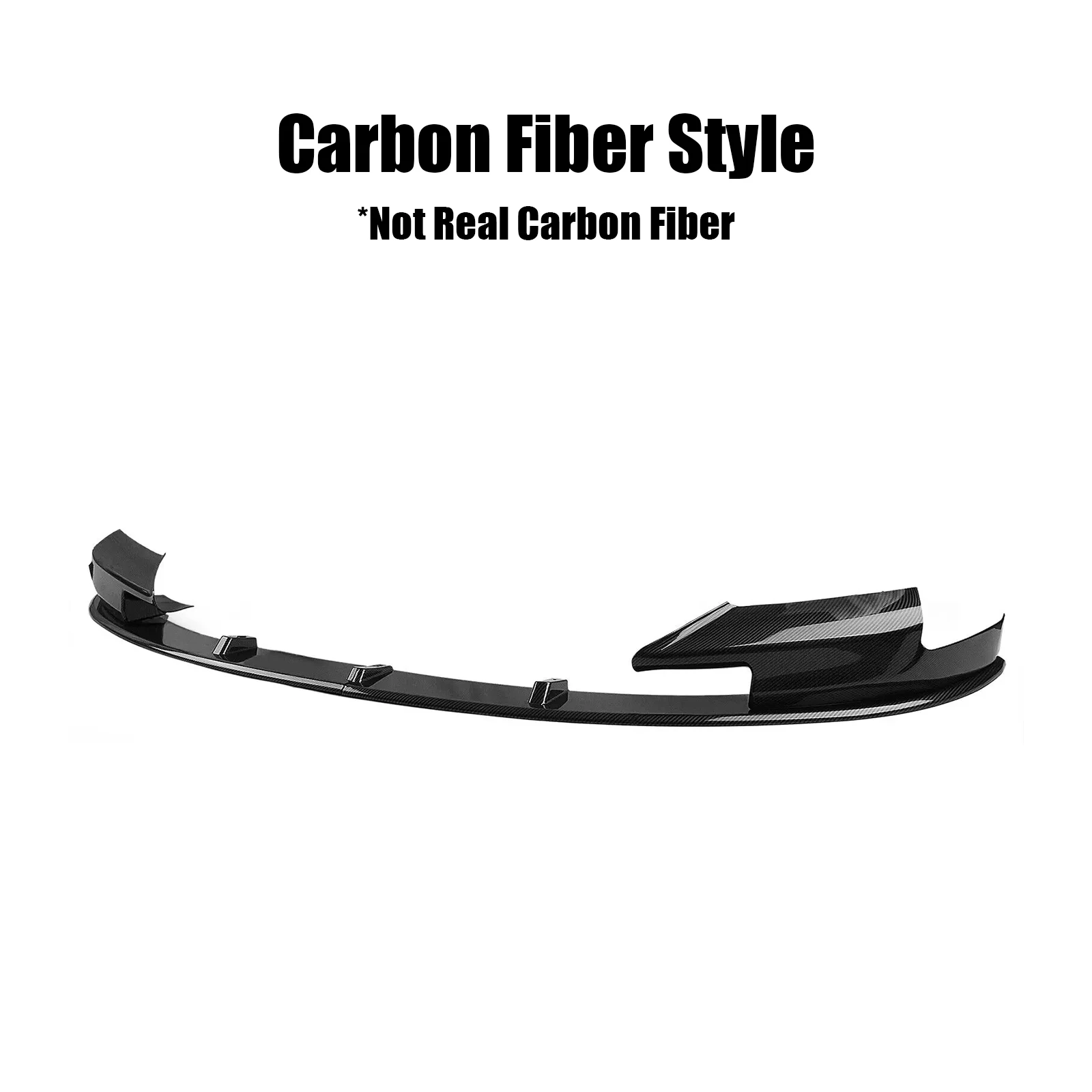 Front Bumper Spoiler Lip Splitter For BMW F10 M5 2012- 4Pcs Guide Plate Glossy Black Carbon Fiber Look