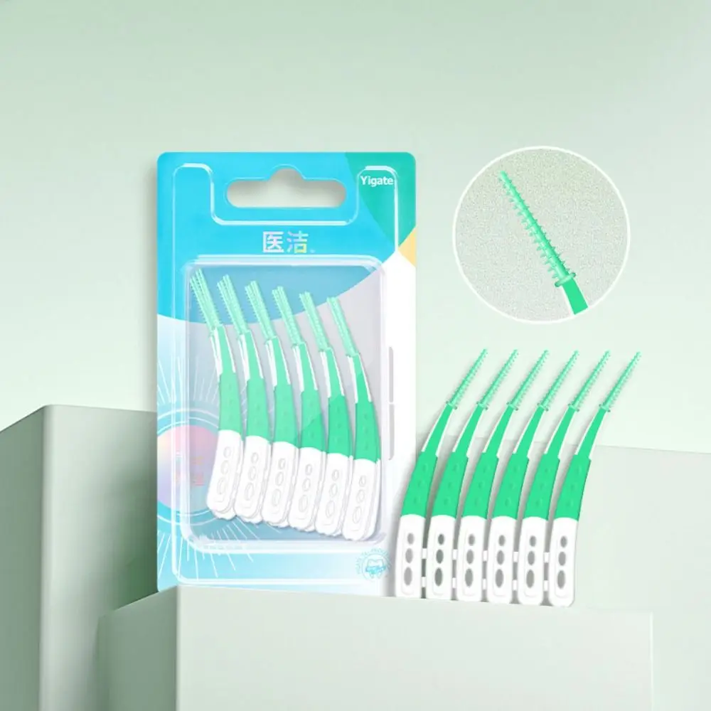 60개입 치간 실리콘 칫솔, 치아 세정용 부드러운 칫솔모, 교정용 치간 칫솔, 잇몸 민감성용