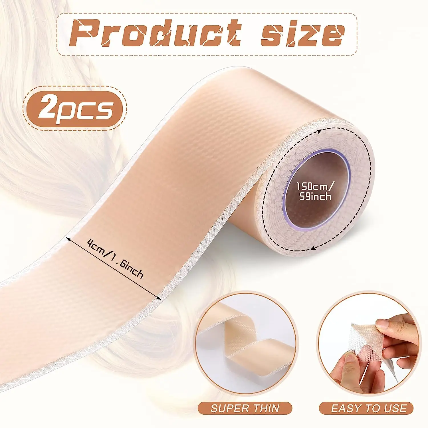 2Pcs/Lot Lace Wig Front Glue Tape Ultra-Thin Silicone Breathable Lace Wig Grids and Knots Eraser Silicone Melting Tape Non-Slip