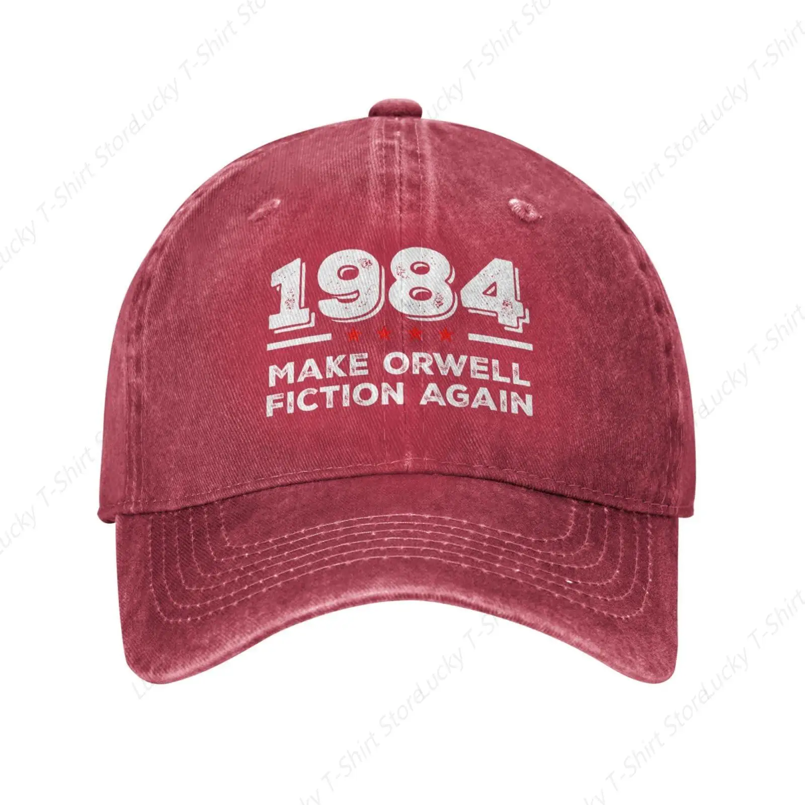 Make Orwell Fiction Again 1984 Graphic Trucker Hat for Men Women Baseball Cap Unisex Headwear for Casual Outdoor 2