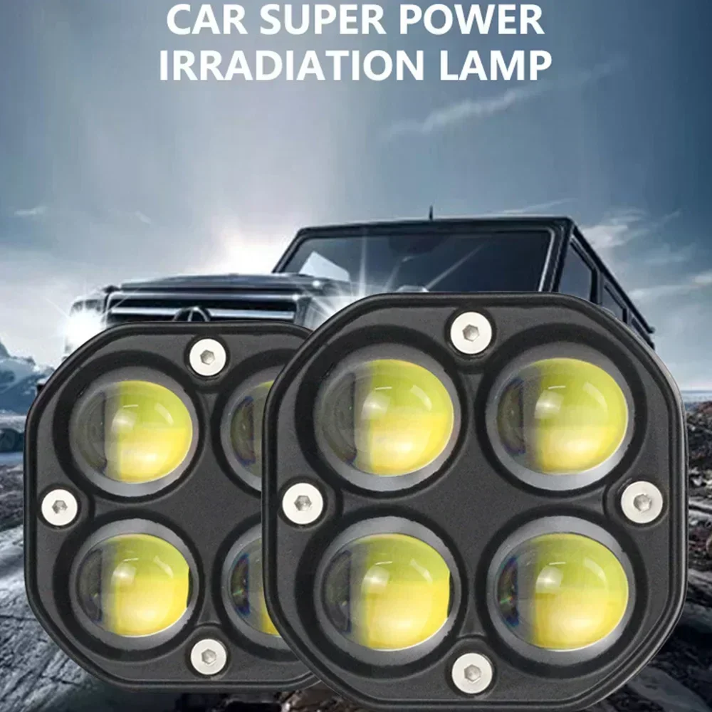 

Waterproof Motorcycle LED Work Lamp 12V 24V 40W Yellow and White Spotlight for Refit Off-Road Vehicle Lamp