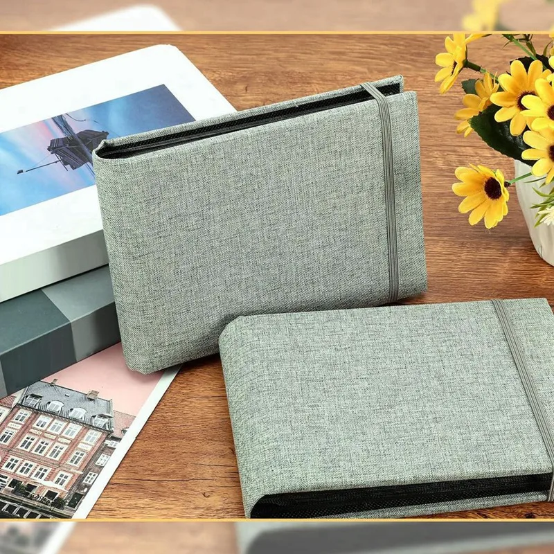 2 Pack Small Photo Albums, 6X4 Slip In Photo Albums 200 Photos Mini Flip Book Album Portable Cover Memory
