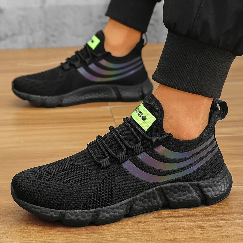 Mens Breathable Platform Sneakers - Comfortable Summer Running  Walking Shoes