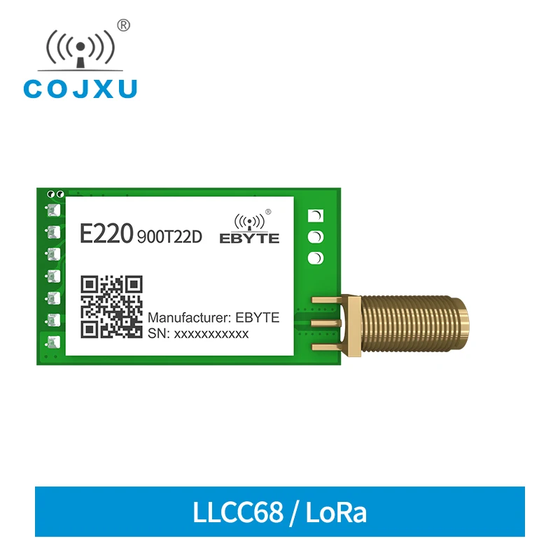 

10pcs LLCC68 LoRa Module 868MHz /915MHz Rf Module 5km LoRa Wireless Transmitter and Receiver SMA-K Antenna E220-900T22D COJXU