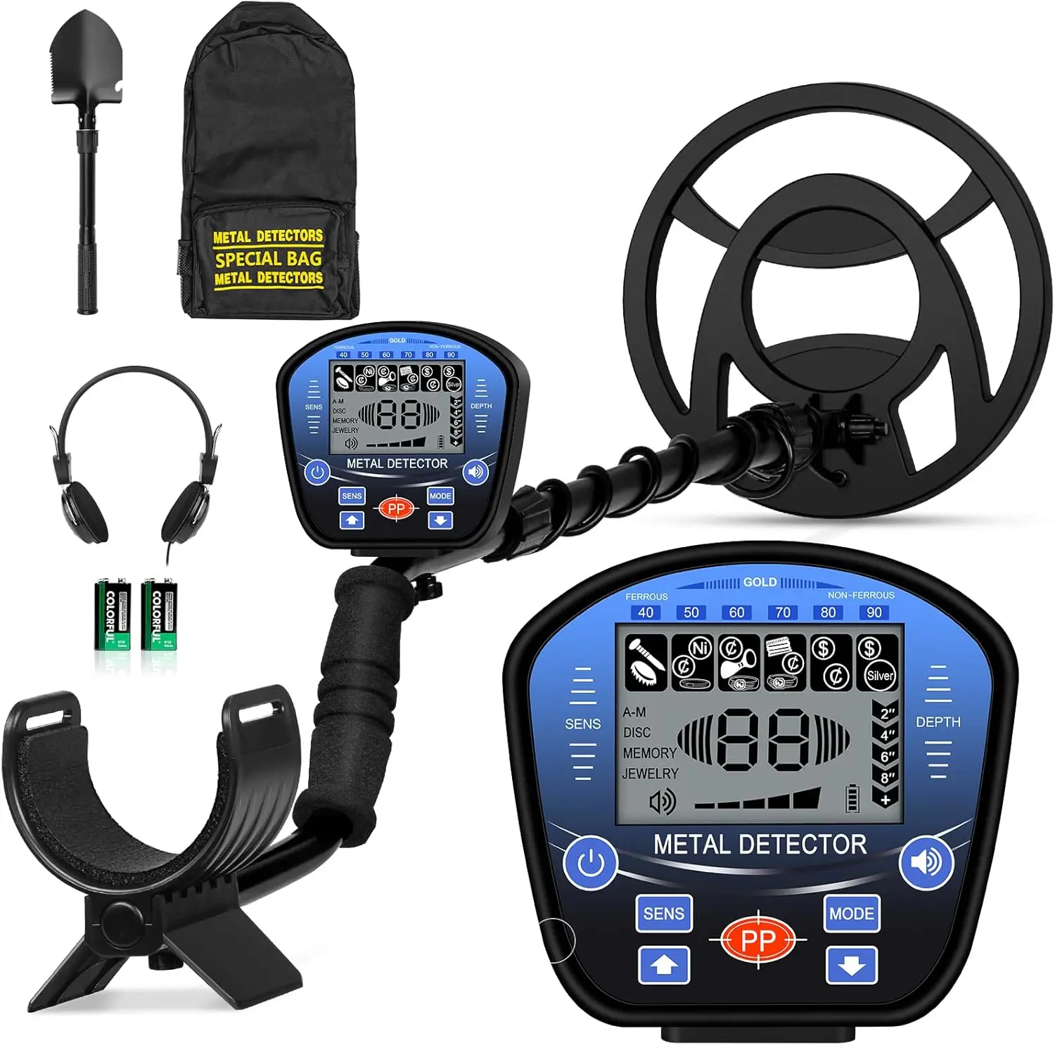 Metal Detector for Adults with 5 Modes Metal Detectors with DSP Chip Gold Detector for 6 Type Target Metals Gold