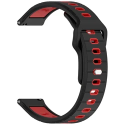 Premium Silicone Watch Strap - Versatile and Durable Band - 22mm Width (Black Red)