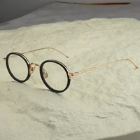 Титановая ацетатная ретро круглая оправа для очков, мужские очки, модный стиль, сверхлегкие очки, США, брендовый дизайн TBX906, черепаха INS — изображение 2