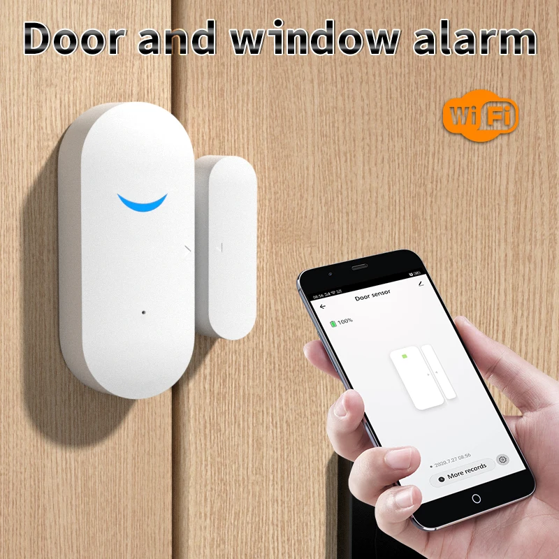 TAIBOAN WiFi Tuya Door Window Sensor Garage Door Detector Compatible With Alexa Google Home Smart Life APP Remote Control smart life tuya app remote control switch voice works with google home alexa garage door