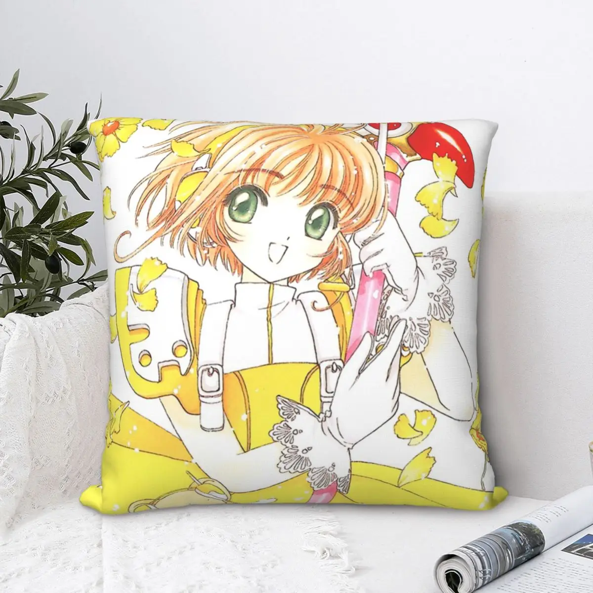 

Симпатичное желтое платье, наволочка для объятий, наволочка для карт, Аниме Сакура, рюкзак, Подушка для спальни, наволочка для стула с принтом, декоративная наволочка