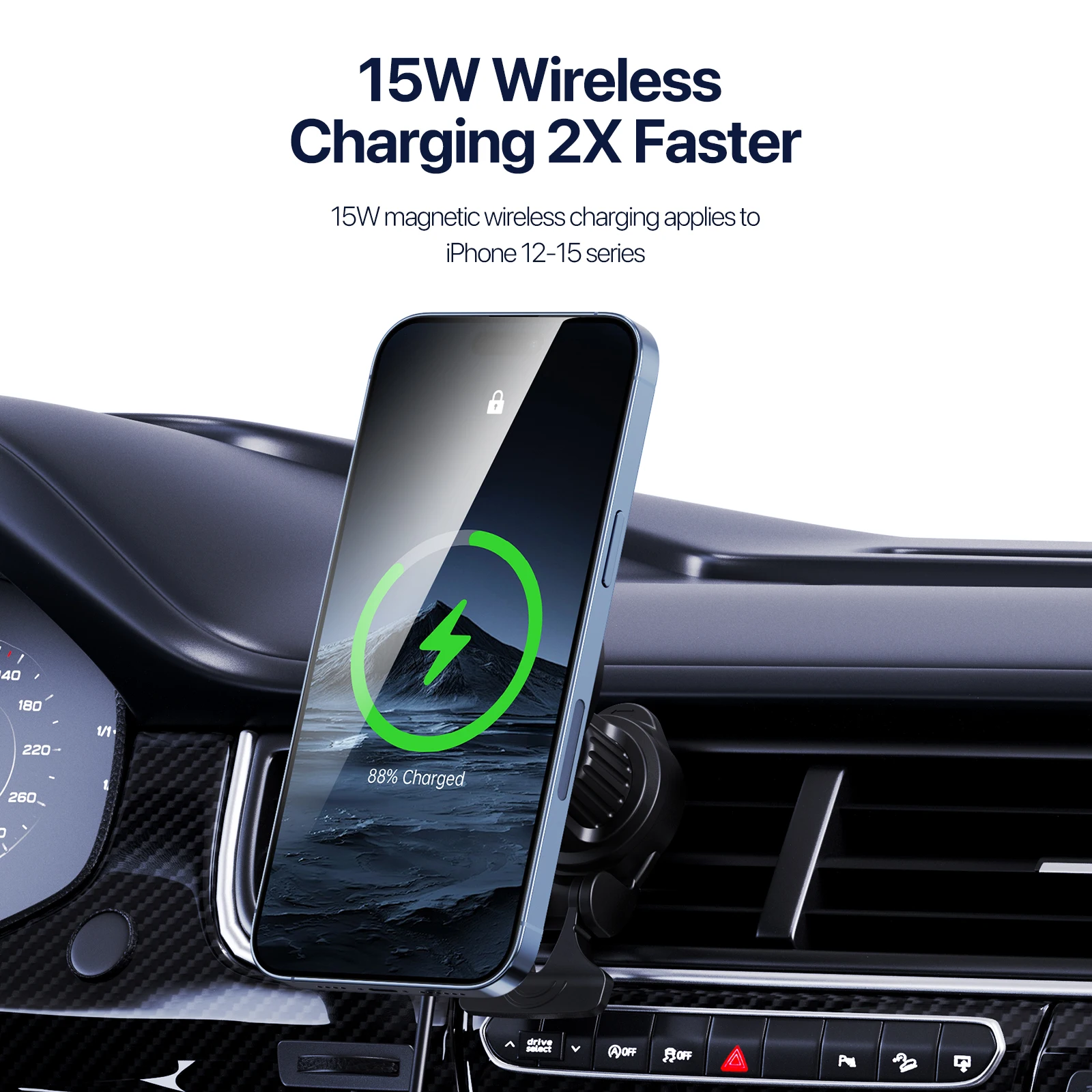 Magsafe Charger Iphone Magnetic Car Charger Mount Wireless Car