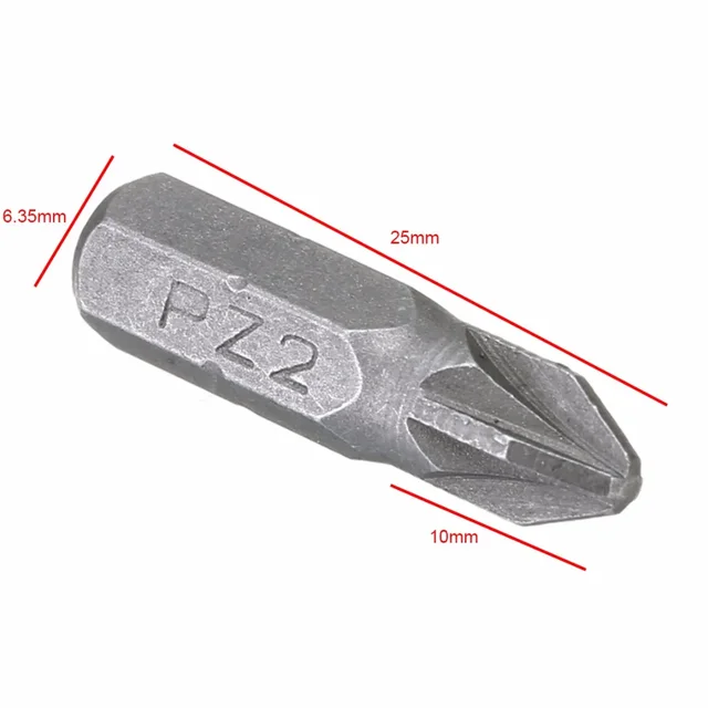 10 pz Pozi 2 PZ2 Punte per cacciavite esagonale Punta per cacciavite con azionamento a nastro 25mm per utensili elettrici 3