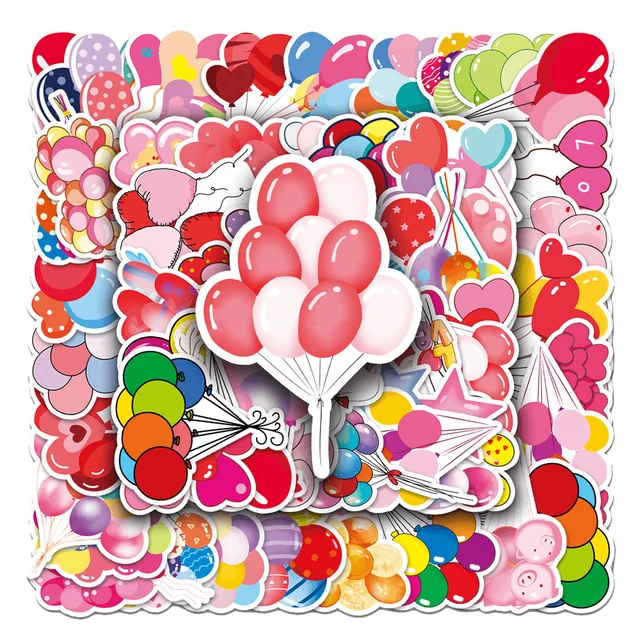 Kawaii Balloon Sticker, Kawaii Birthday Sticker, Balloon Decal