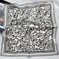 Xwc788 black and white camellia (single-sided prin