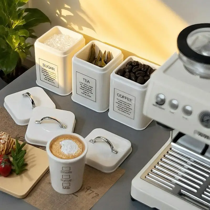 3Pcs Mini Küche Lagerung Container Platz 1/6 Skala Miniatur Puppenhaus Kaffee Bean Dose Für Puppe Zubehör Spielzeug – Detail 5