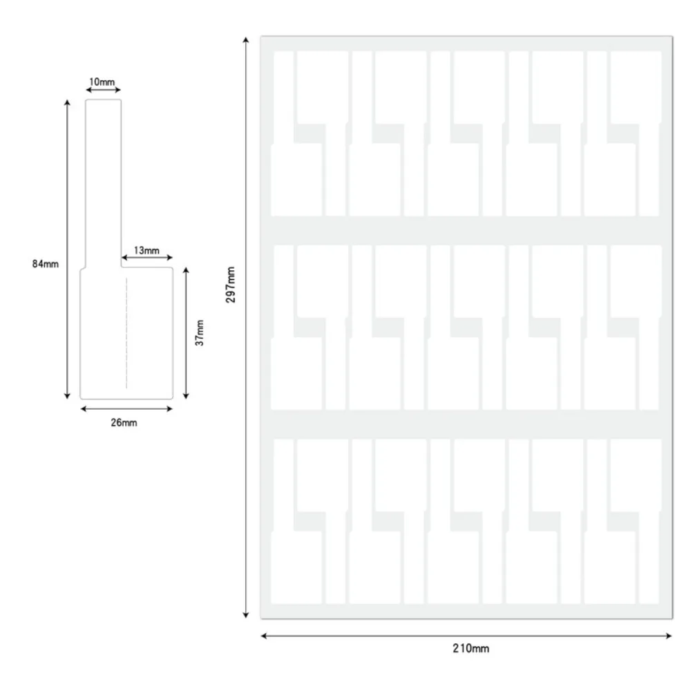 코드 태그 A4 자체 접착식 라벨 케이블 태그 케이블 라벨 자체 접착식 방수 네트워크 와이어 스티커 A4 방수