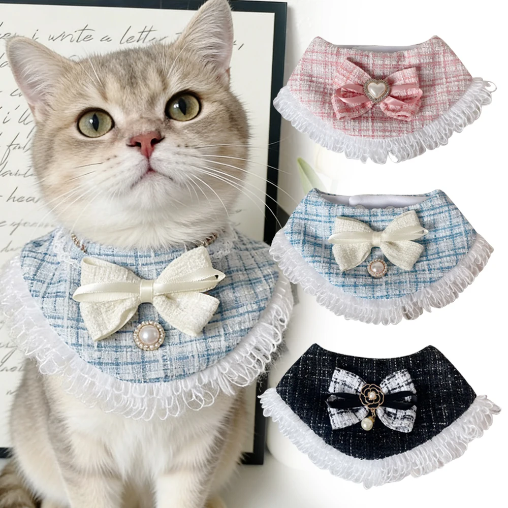 Conjunto de bandana babador para cães pequenos e gatos_voghion.com