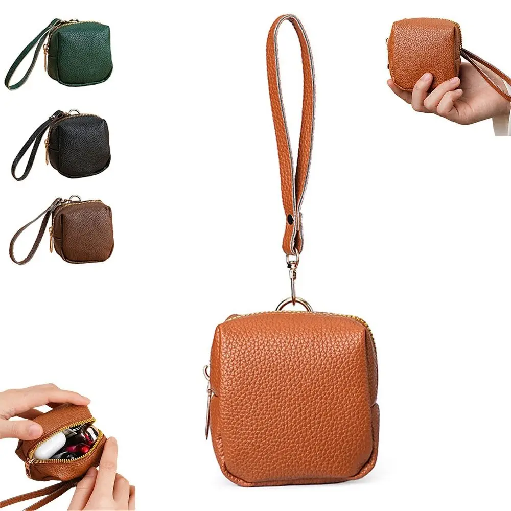 Elegant Soft PU Leather Coin Purse - Compact Zippered Mini Clutch Bag