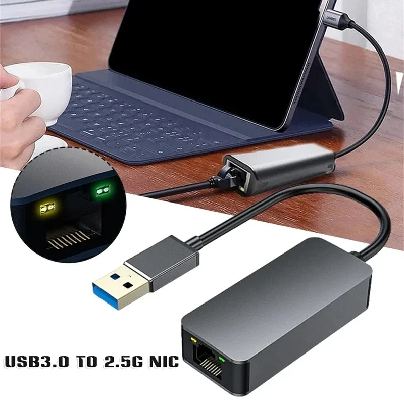 MZX 2500Mbps 네트워크 카드 USB 3.0 A 타입 C 유선 Rj45 Lan 이더넷 어댑터 RTL8156 맥북 윈도우 노트북 PC 액세서리
