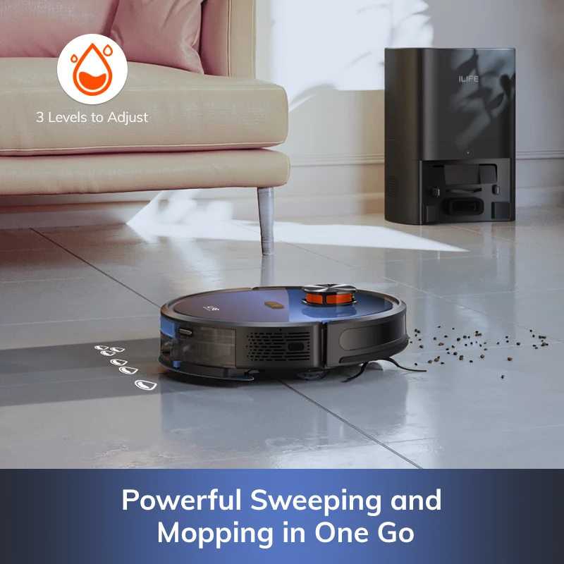 ILIFE T10s LDS Vacuum Cleaner Robot,Auto Empty Station for 60 Days,2.5L Large Dust Bag,App Remote Control,3000Pa Suction 6