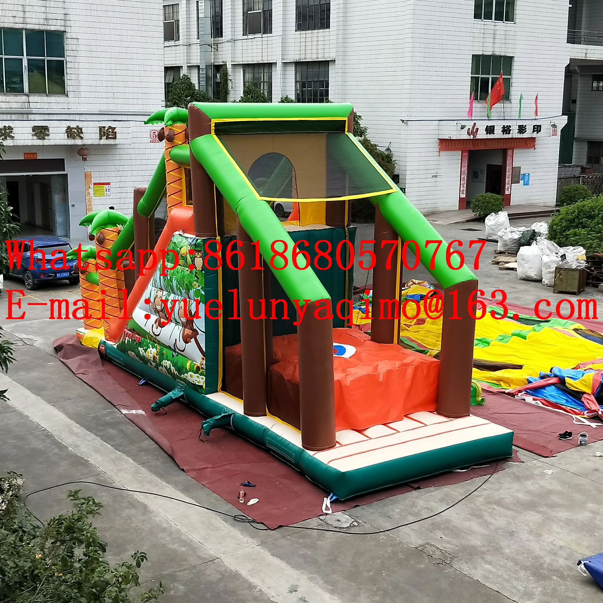 

Factory direct selling large outdoor adult jumping platform inflatable slide castle combination YLY-030