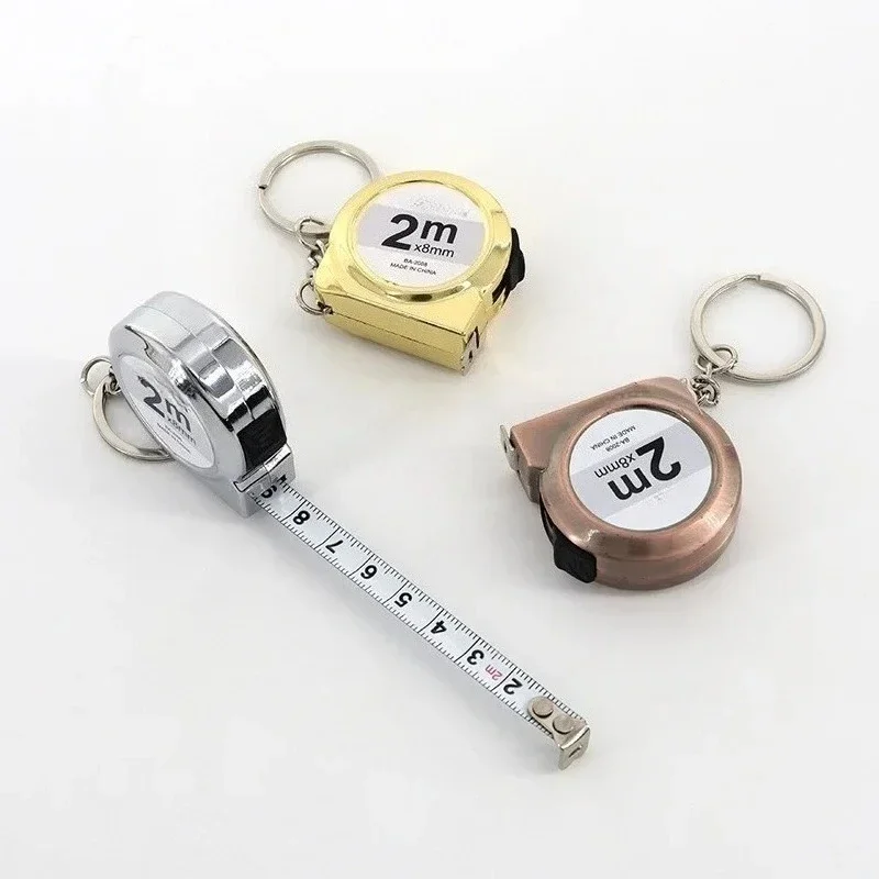 Portable Mini Tape Measure 2m Mild Steel Key Chain
