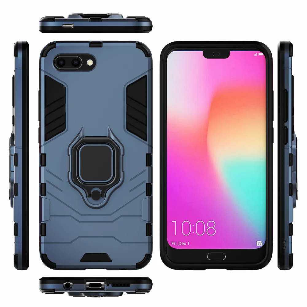 Shockproof Ring Stand Bumper Silicone + PC Phone Case Cover