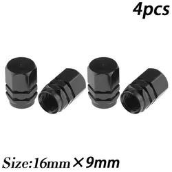 Premium Aluminum Alloy Tire Valve Caps - Set of 4 (Black)