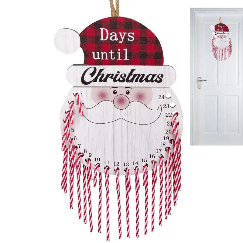 

Деревянное украшение в виде конфет, трости, календарь с обратным отсчётом, джутовая веревка, декоративный аксессуар для двери камина