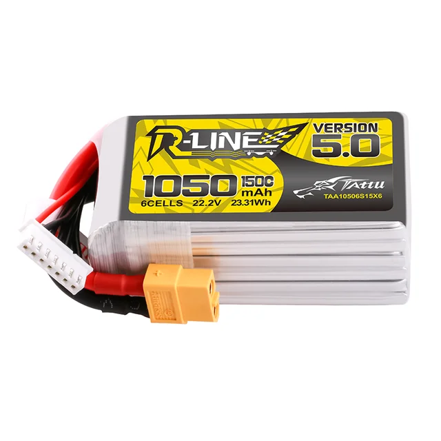 TATTU-R-LINE 5.0 150C 1050mAh 22.2V Lipo Battery With XT60 Plug For RC Helicopter Quadcopter FPV Racing Drone Parts 6S Battery 3