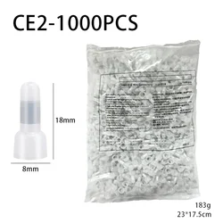 Bag of 1000 Safety Wire Connectors with Closed Terminals and Jumper Caps - 1000PCS (CE2)