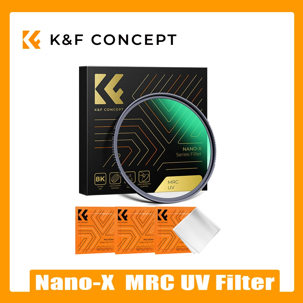 UV Filter K&F Concept MC Nano-X Series 8K HD Multi Coated 37mm 43mm 49mm 52mm 58mm 67mm 72mm 77mm 82mm 95mm 105mm