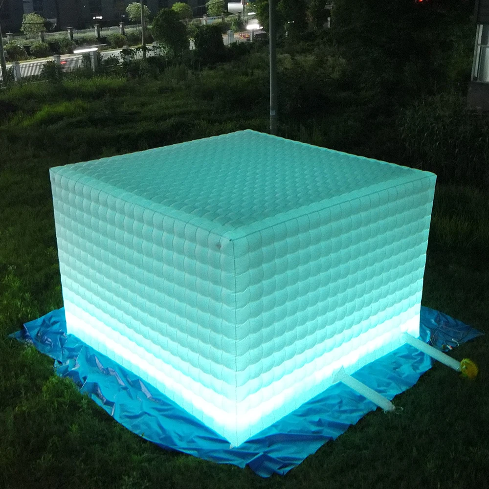 Portable Large LED Inflatable Air Cube Tent House with Blower Inflatable Lighting Tent for Party Event Exhibition Show Advertisi 3