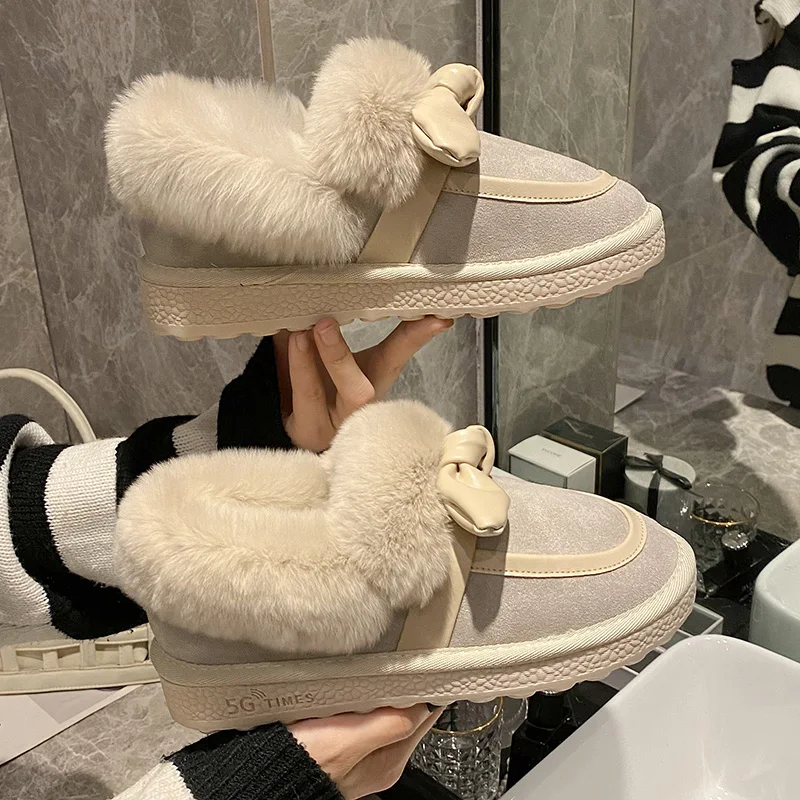 

Мокасины женские с круглым носком, мягкие туфли без застежки, лоферы с мехом, повседневная Осенняя обувь, без застежки, F