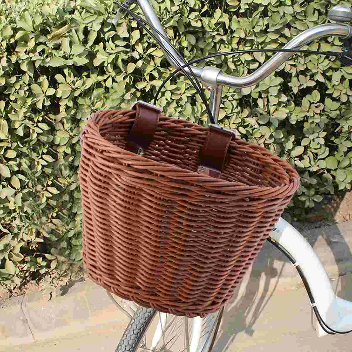 

Inoomp Girls Environmentally Accessories Cute Adjustable Handlebar Food Adult Rattan Gifts Bike Leather Fruit Childrens